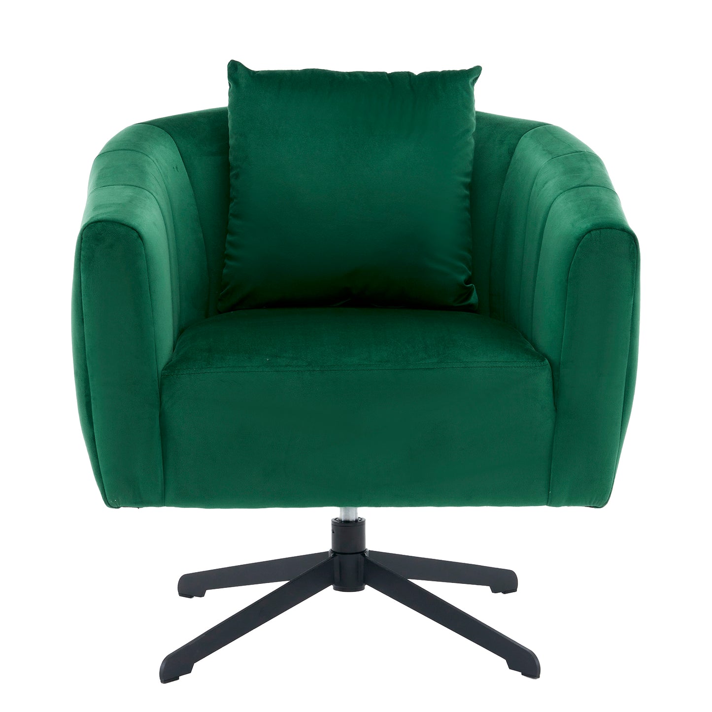 360° Swivel Velvet Accent Chair with Fluffy Cushion – Green