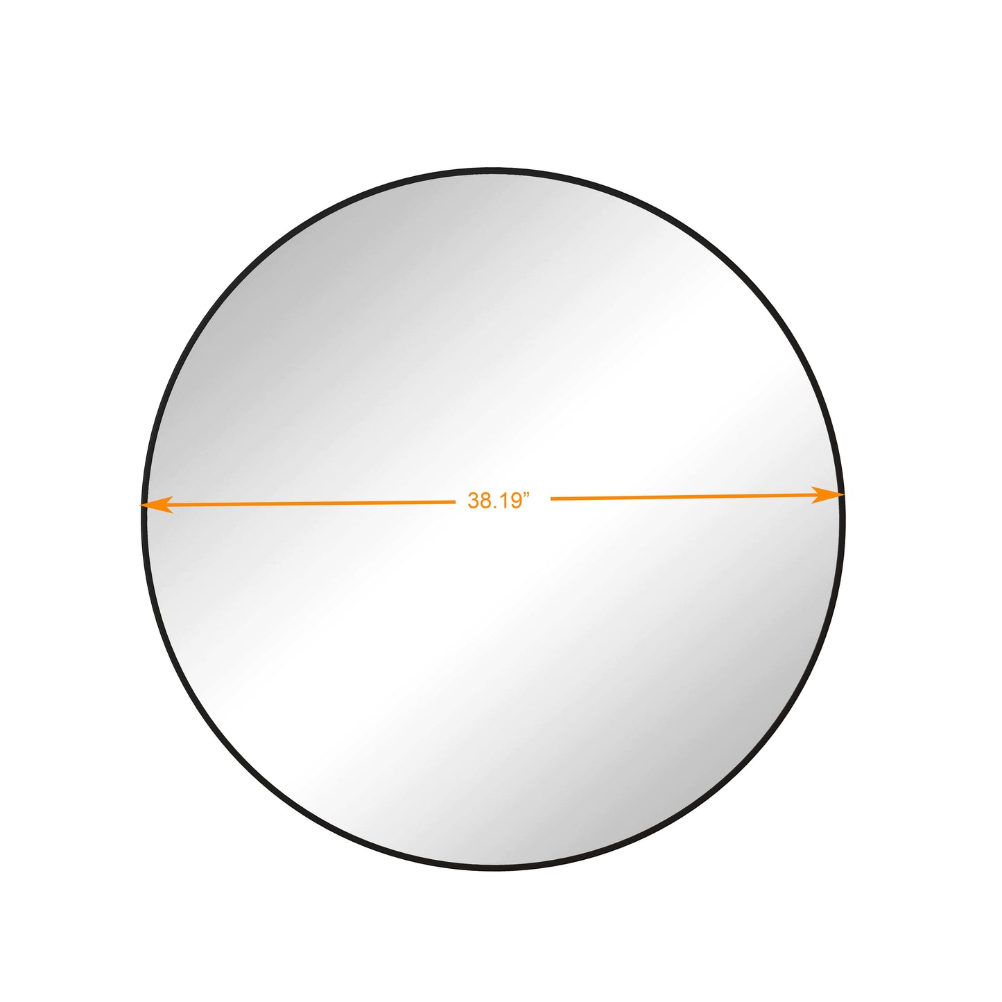 39" Black Round Wall Mirror – Modern Metal Frame for Bathroom or Bedroom