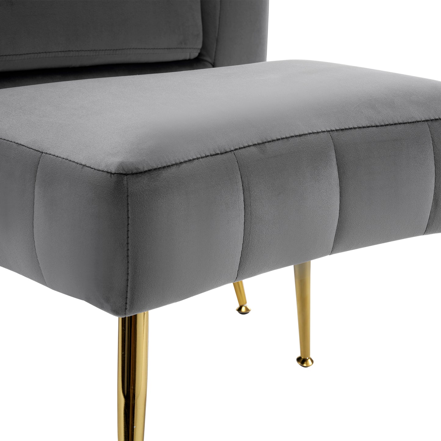 Velvet Barrel Chair with Ottoman & Lumbar Pillow – Gray Accent Set