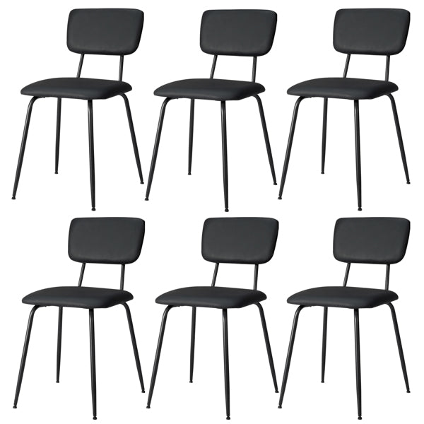 Set of 6 Modern Black Padded Dining Chairs for Kitchen, Bar & Office Use