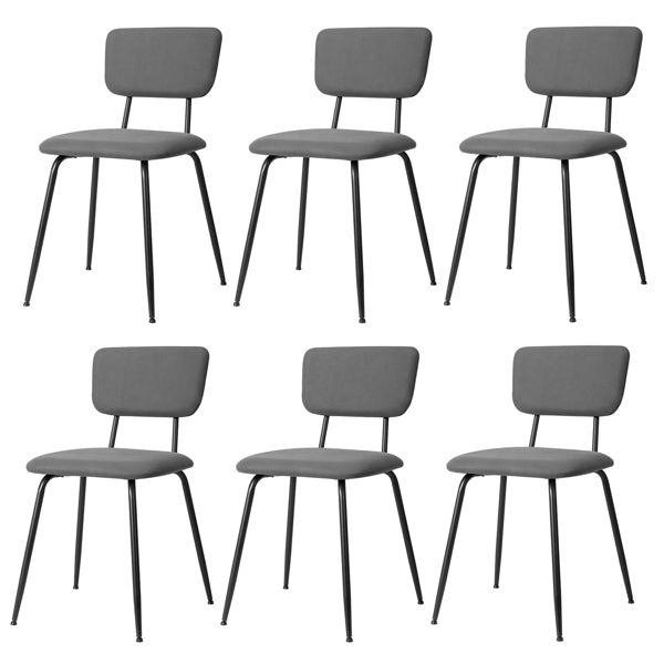 Set of 6 Modern Grey Padded Dining Chairs for Kitchen, Bar & Office Use