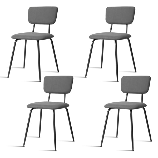 Set of 4 Modern Grey Padded Dining Chairs for Kitchen, Bar & Office Use