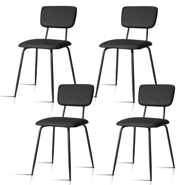 Set of 4 Modern Black Padded Dining Chairs for Kitchen, Bar & Office Use