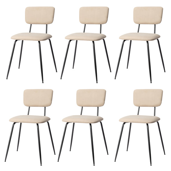 Set of 6 Modern White Padded Dining Chairs for Kitchen, Bar & Office Use