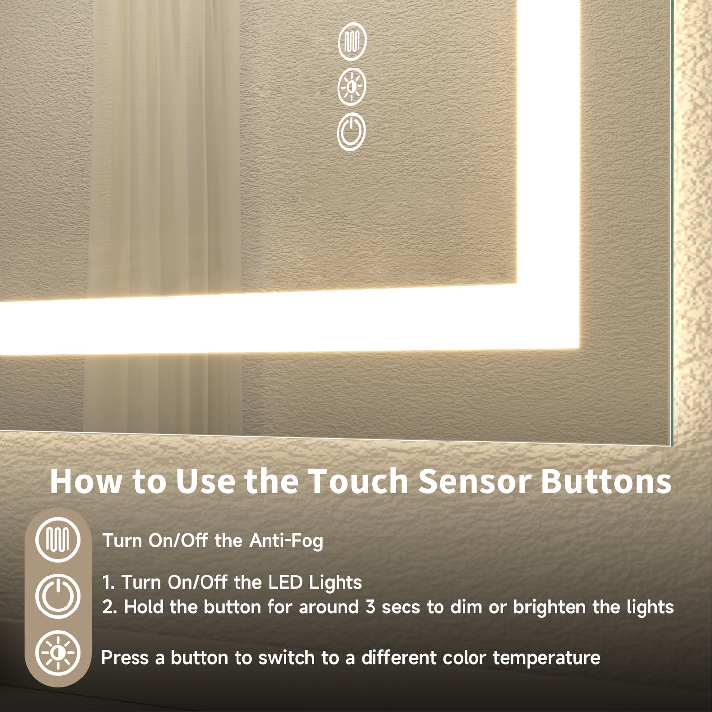 24x36 Dual LED Light Frameless Mirror – Front & Back Lighting