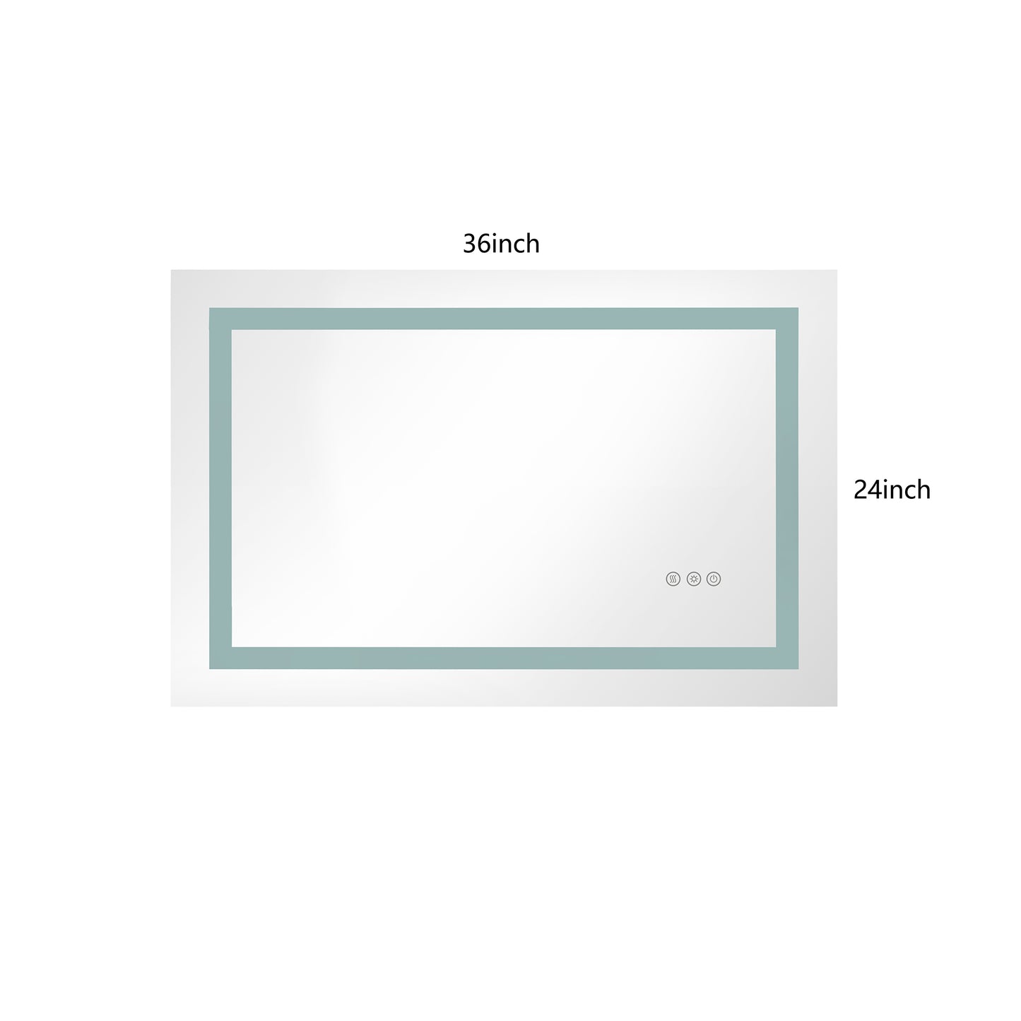 36x24" LED Bathroom Mirror with Frontlit & Backlit, Anti-Fog, Dimmable, 3 Colors