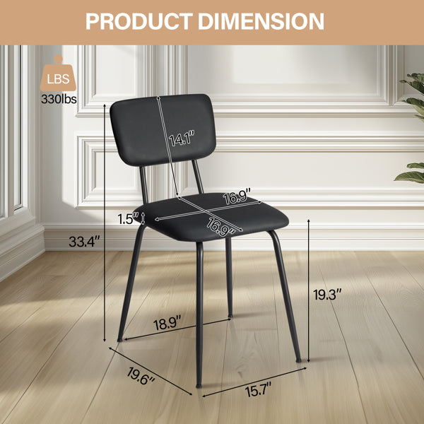 Set of 6 Modern Black Padded Dining Chairs for Kitchen, Bar & Office Use