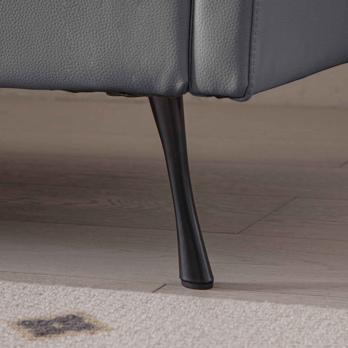 104.5" Modern L-Shaped Tech Leather Sofa with Convertible Ottoman