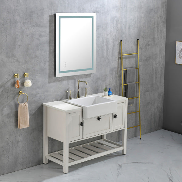 40x30" LED Bathroom Mirror with Frontlit & Backlit, Anti-Fog, Dimmable, 3 Colors