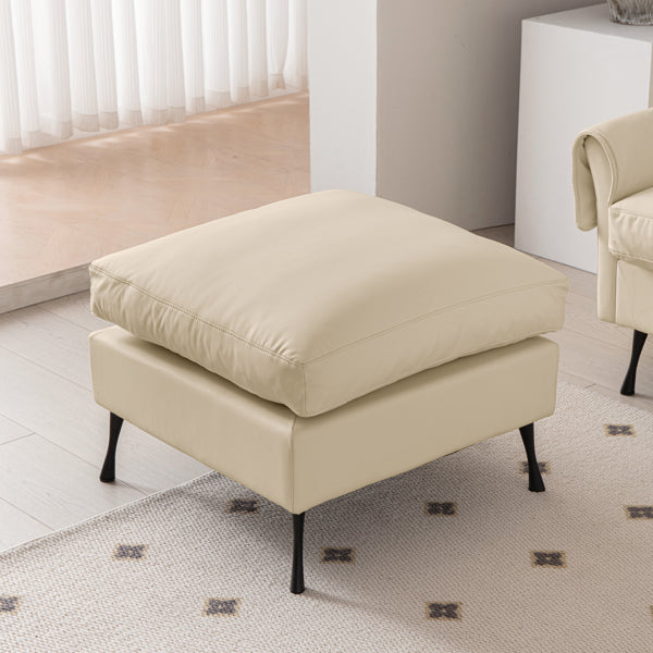 104.5" Modern L-Shaped Tech Leather Sofa with Convertible Ottoman
