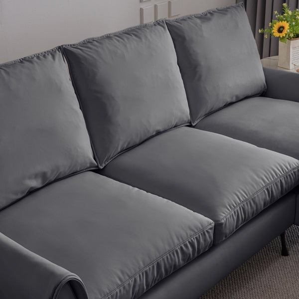 81" Modern L-Shaped Sofa with Reversible Chaise – Tech Leather Couch