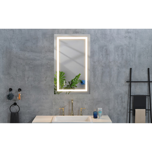 36x24" LED Bathroom Mirror with Frontlit & Backlit, Anti-Fog, Dimmable, 3 Colors