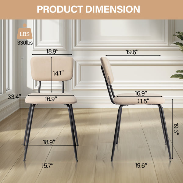Set of 6 Modern White Padded Dining Chairs for Kitchen, Bar & Office Use