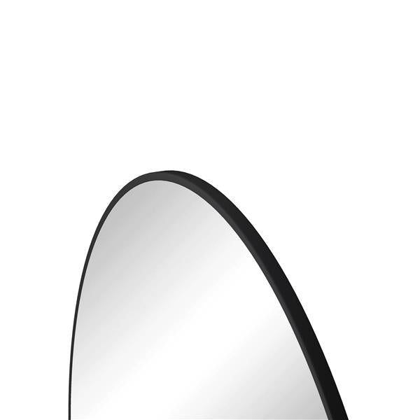39" Black Round Wall Mirror – Modern Metal Frame for Bathroom or Bedroom