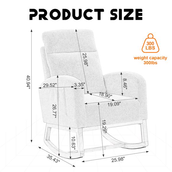 Modern High-Back Accent Rocking Chair – Nursery & Lounge Comfort