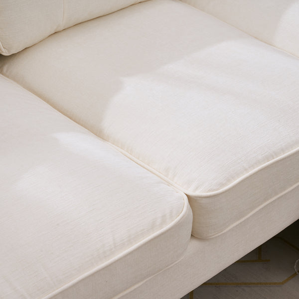 "Beige 3-Seater Modular Sofa – Simple, Stylish Indoor Seating"