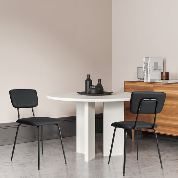Set of 6 Modern Black Padded Dining Chairs for Kitchen, Bar & Office Use
