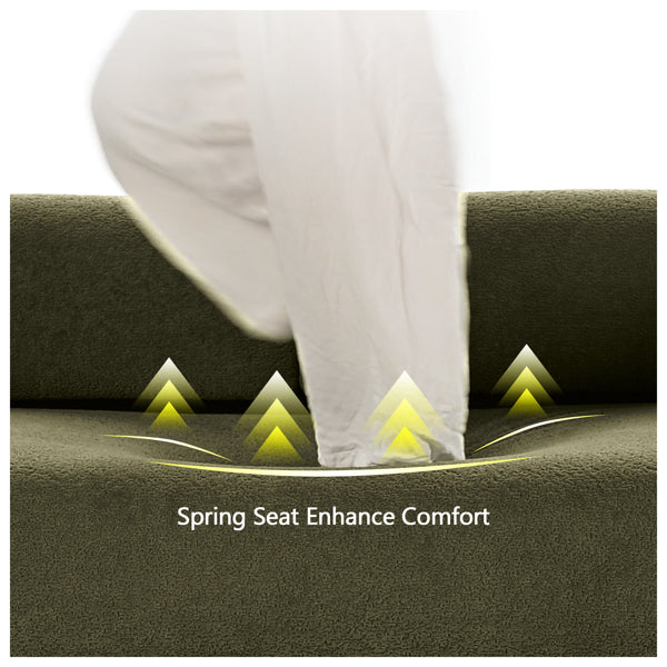 68.5" Modern Lamb Wool Sofa with Pillows for Small Living Spaces
