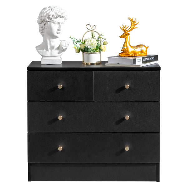 Modern Black 4-Drawer Dresser – Space-Saving Storage Cabinet for Bedroom or Living Room