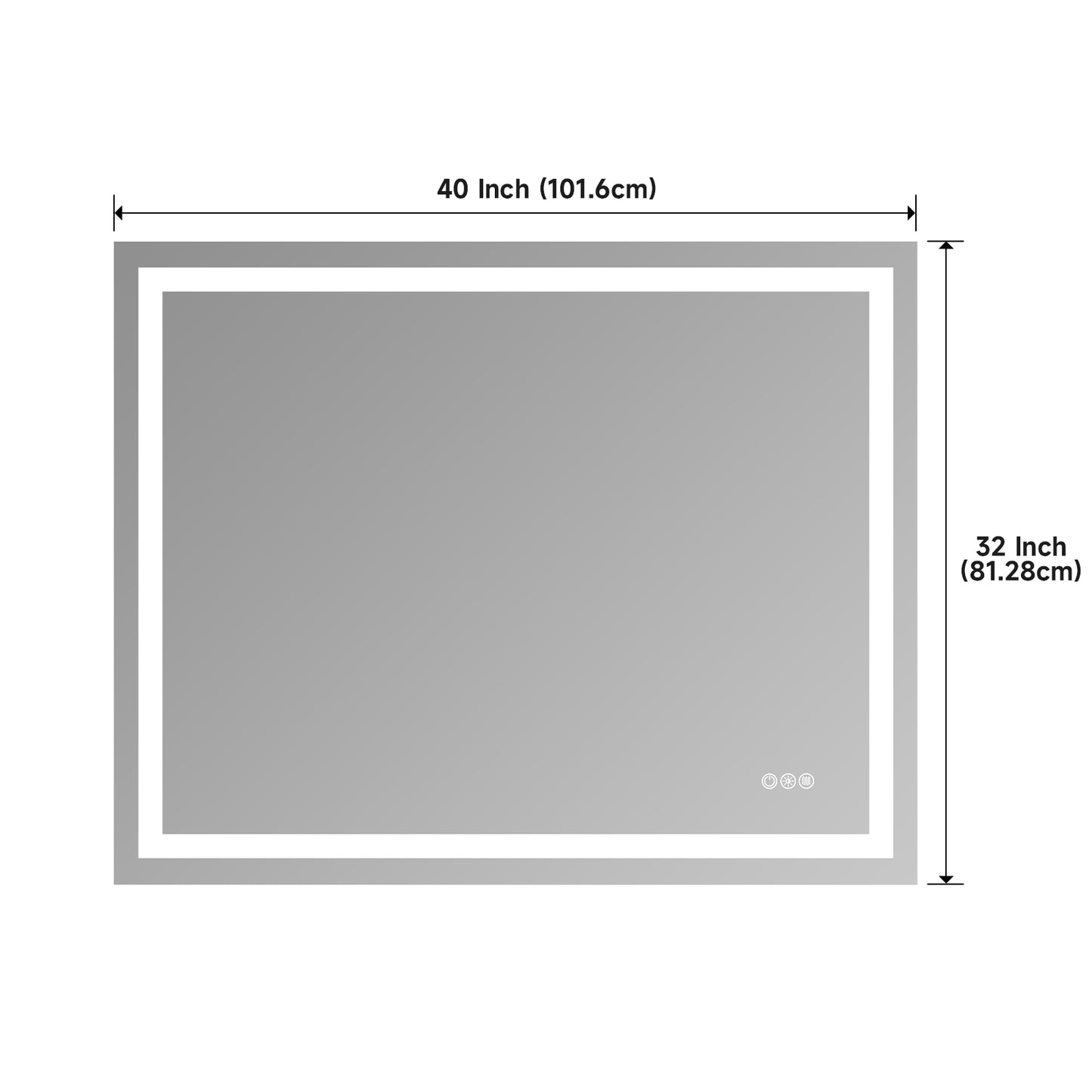 40x32" Dual LED Light Frameless Mirror – Front & Back Lighting