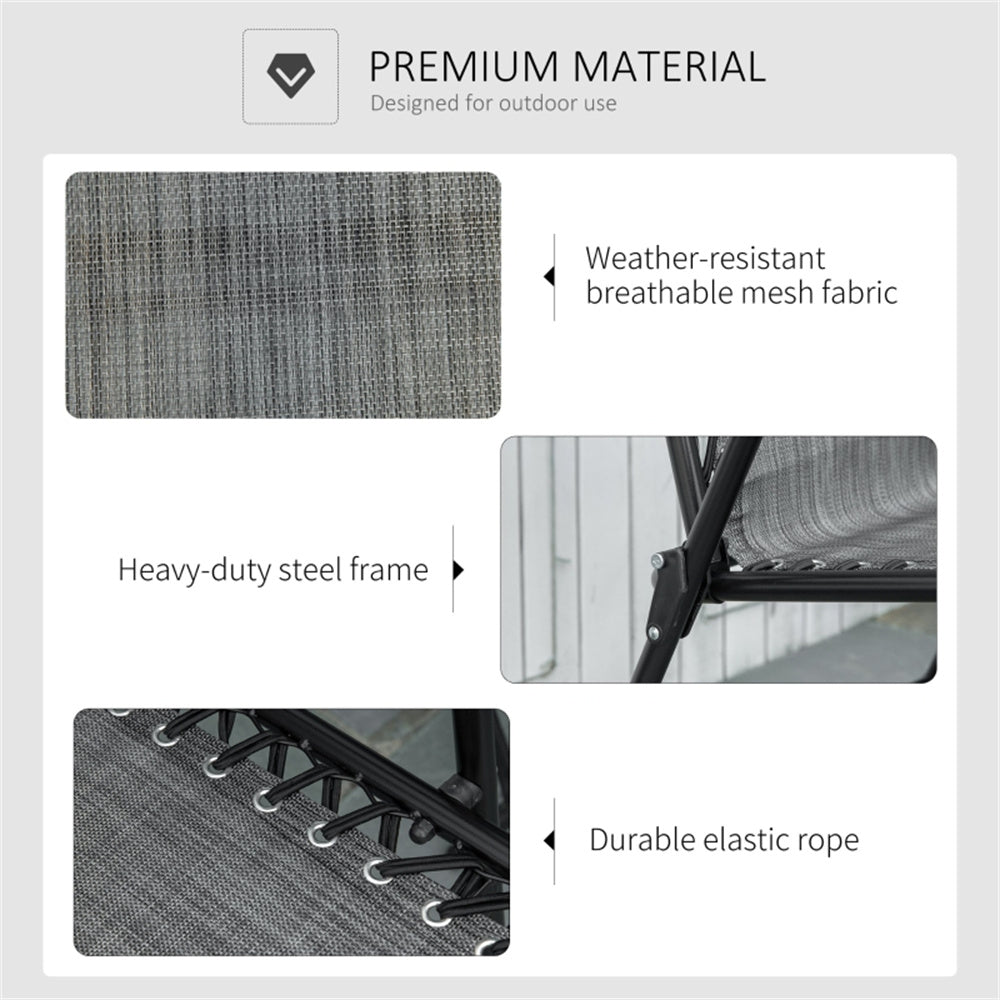 Foldable Mesh Patio Armchair – Gray Outdoor Chair