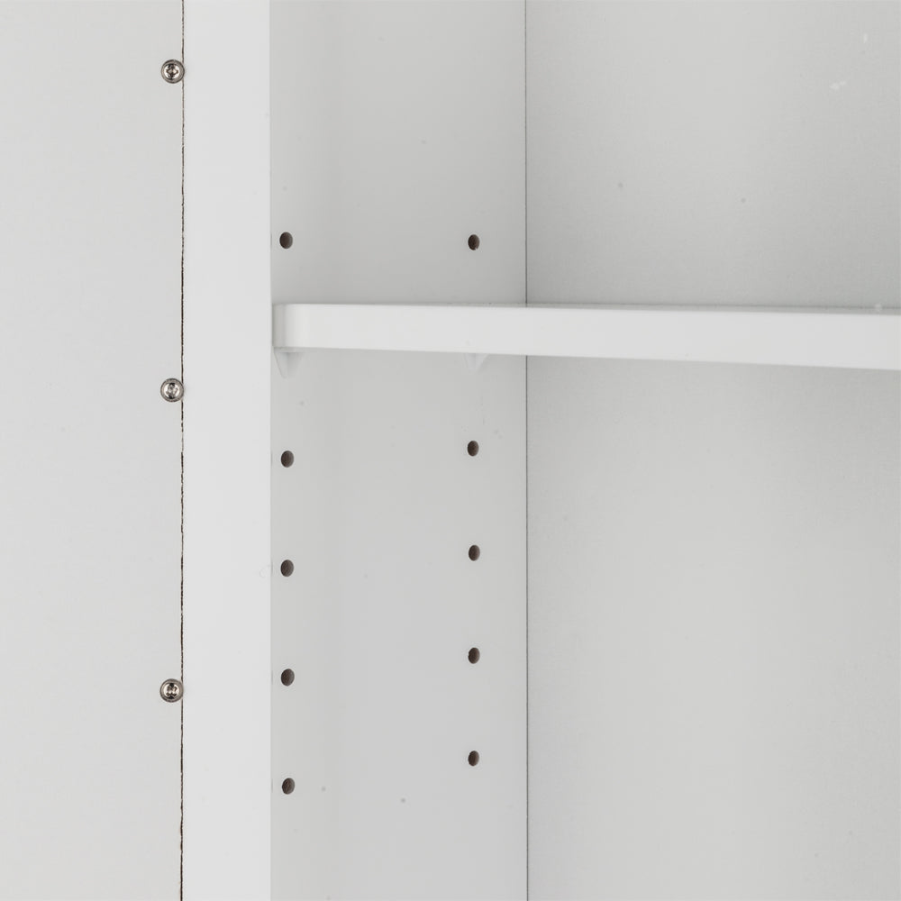 3-Tier Wall Mounted Bathroom Cabinet with Mirror Door, White Finish