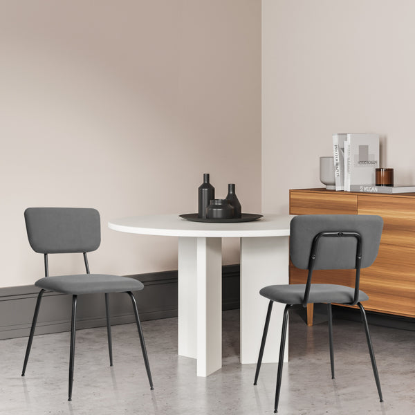 Set of 6 Modern Grey Padded Dining Chairs for Kitchen, Bar & Office Use