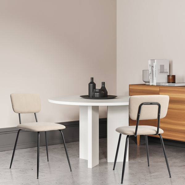 Set of 6 Modern White Padded Dining Chairs for Kitchen, Bar & Office Use