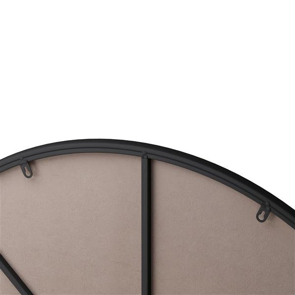 39" Black Round Wall Mirror – Modern Metal Frame for Bathroom or Bedroom