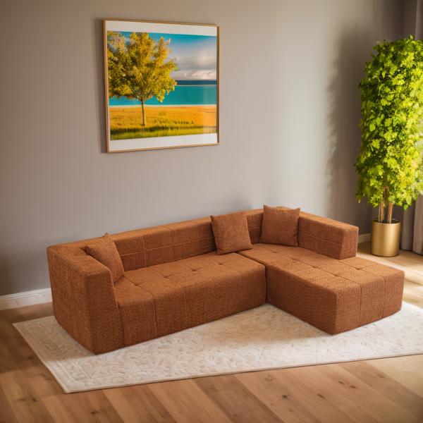 L-Shaped 105.5" Modular Sectional Sofa with Chaise