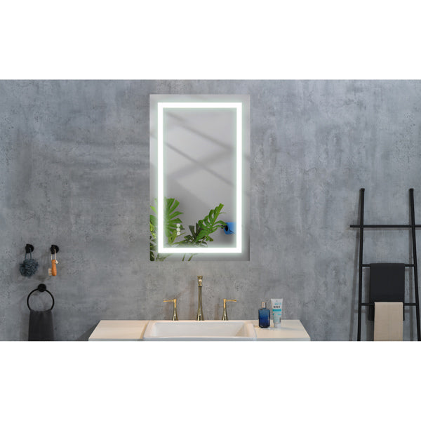 36x24" LED Bathroom Mirror with Frontlit & Backlit, Anti-Fog, Dimmable, 3 Colors