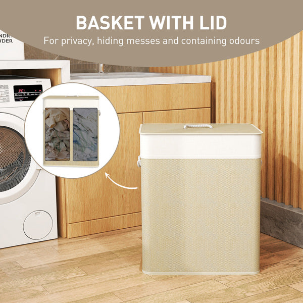 Laundry Hamper Cabinet with Storage, Freestanding Organizer