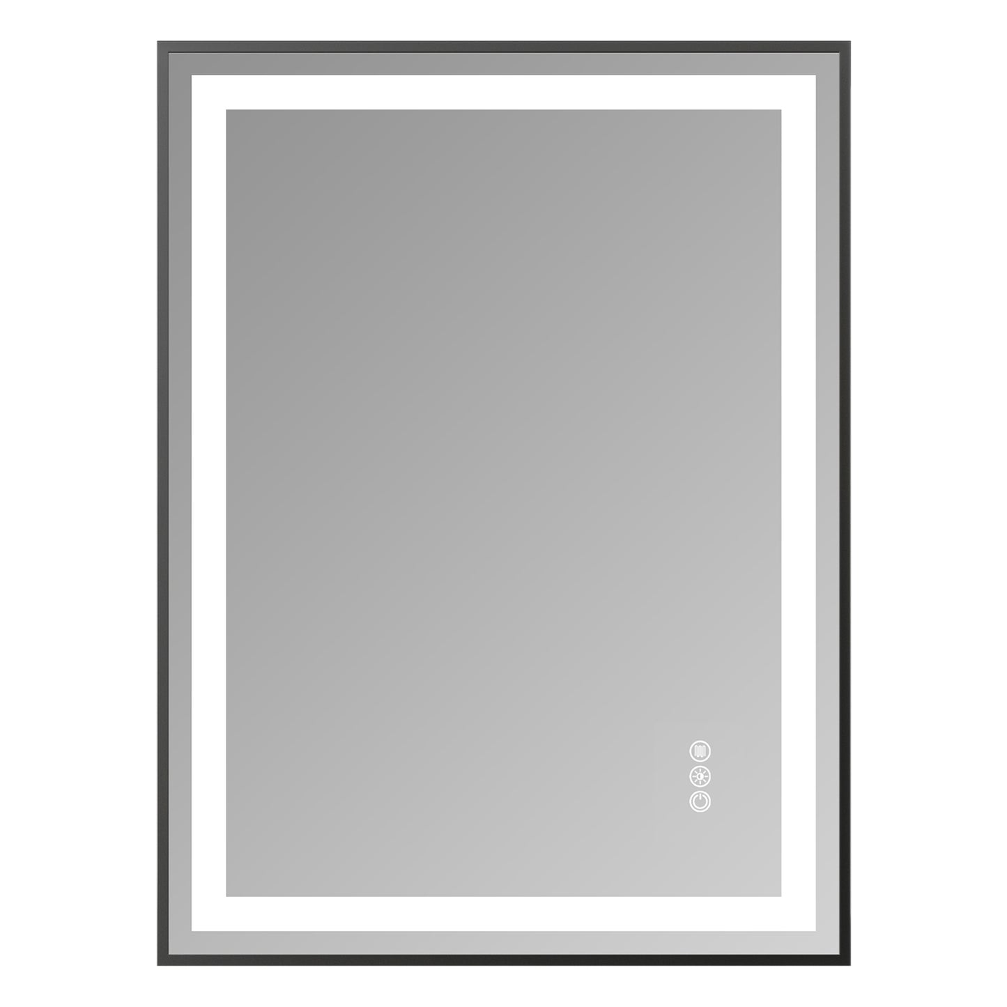 24x32" Black Framed LED Mirror with Dual Front & Back Light Strips