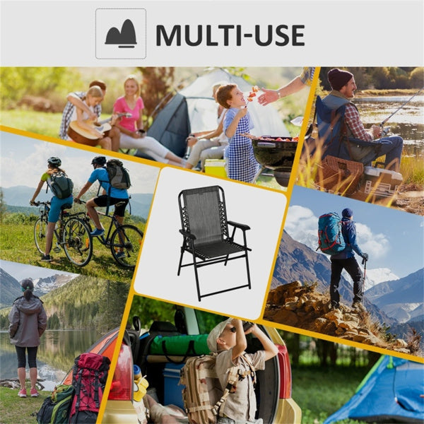 Foldable Mesh Patio Armchair – Gray Outdoor Chair