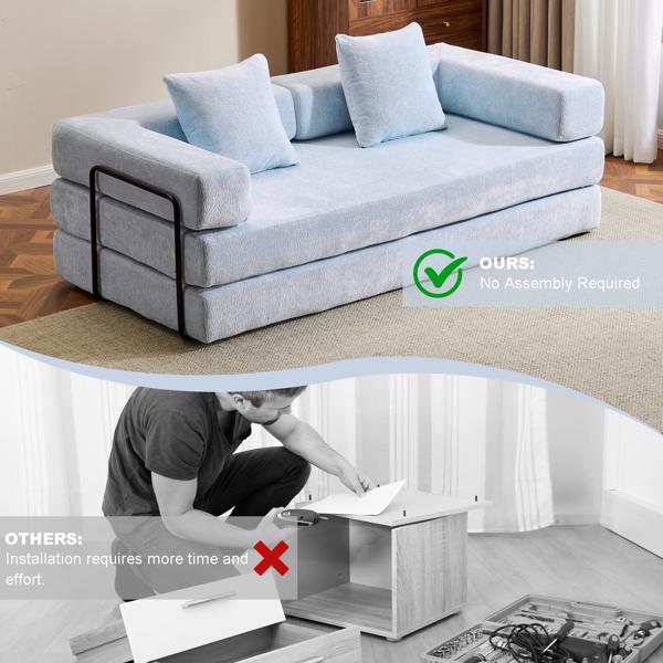 Convertible Corduroy Futon Sofa Bed – Foldable Floor Couch with Sponge Padding