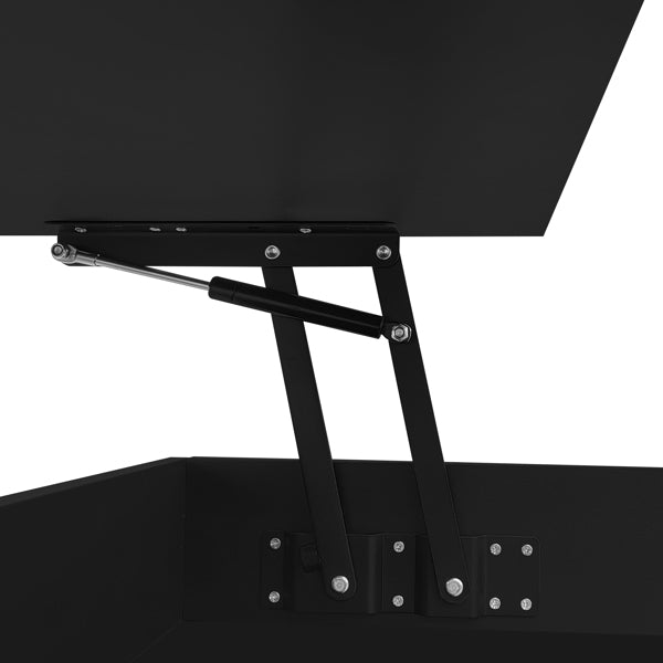 Black High-Gloss Coffee Table with Drawers, Extendable Top & 16-Color LED Lights