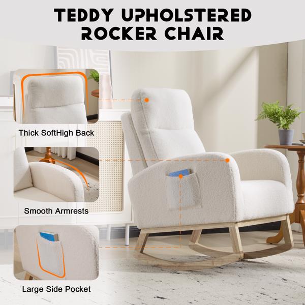 Modern High-Back Accent Rocking Chair – Nursery & Lounge Comfort