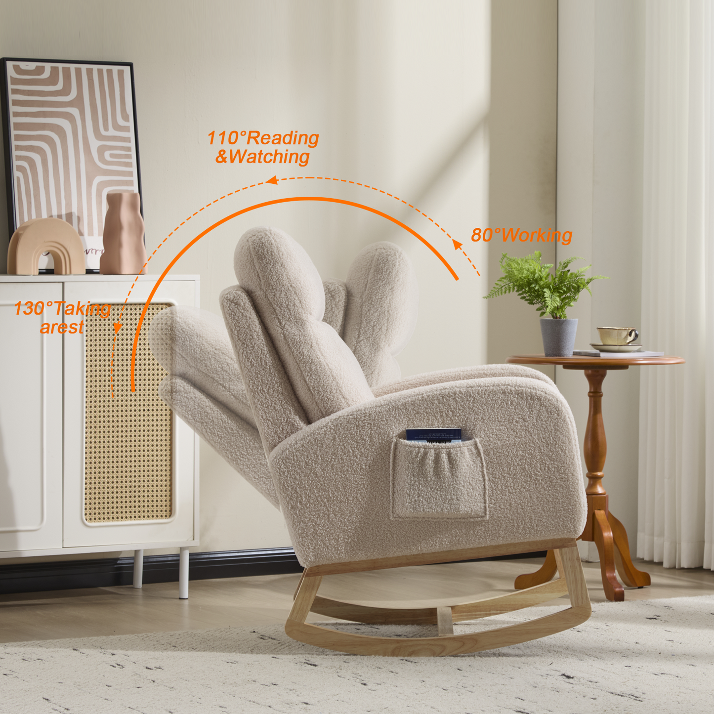 Modern High-Back Accent Rocking Chair – Nursery & Lounge Comfort