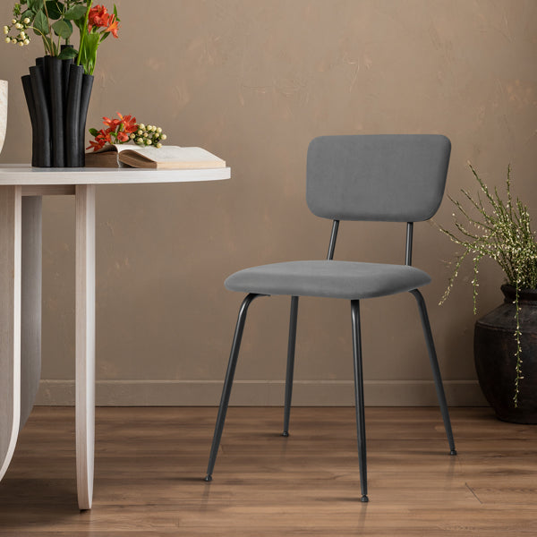 Set of 4 Modern Grey Padded Dining Chairs for Kitchen, Bar & Office Use