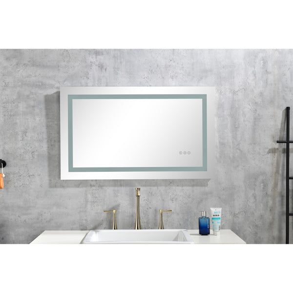 40x20" LED Bathroom Mirror with Frontlit & Backlit, Anti-Fog, Dimmable, 3 Colors