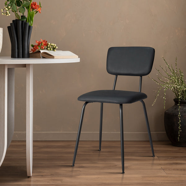 Set of 6 Modern Black Padded Dining Chairs for Kitchen, Bar & Office Use