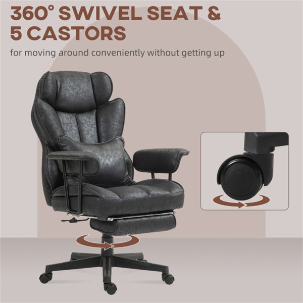 Black Big & Tall Black Reclining Office Chair with Footrest – 396 lbs Capacity