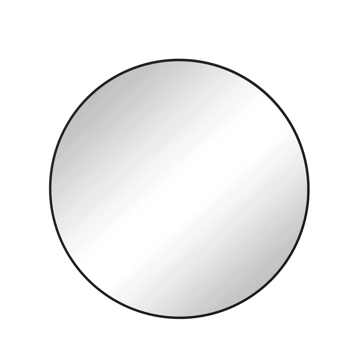 39" Black Round Wall Mirror – Modern Metal Frame for Bathroom or Bedroom