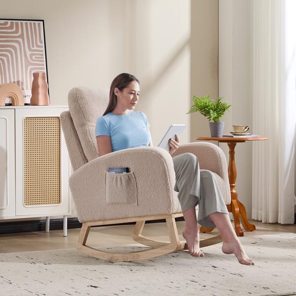 Modern High-Back Accent Rocking Chair – Nursery & Lounge Comfort