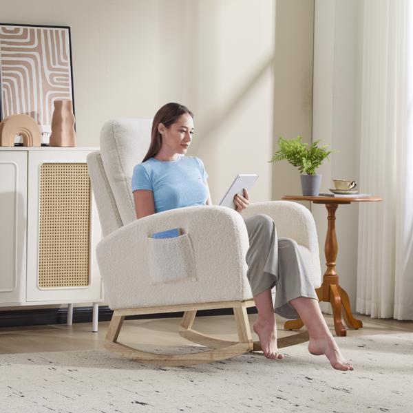 Modern High-Back Accent Rocking Chair – Nursery & Lounge Comfort