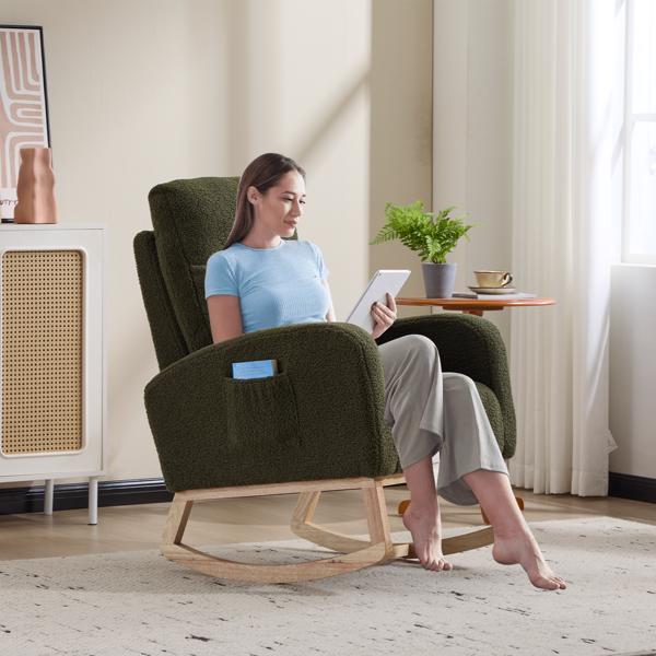 Modern High-Back Accent Rocking Chair – Nursery & Lounge Comfort