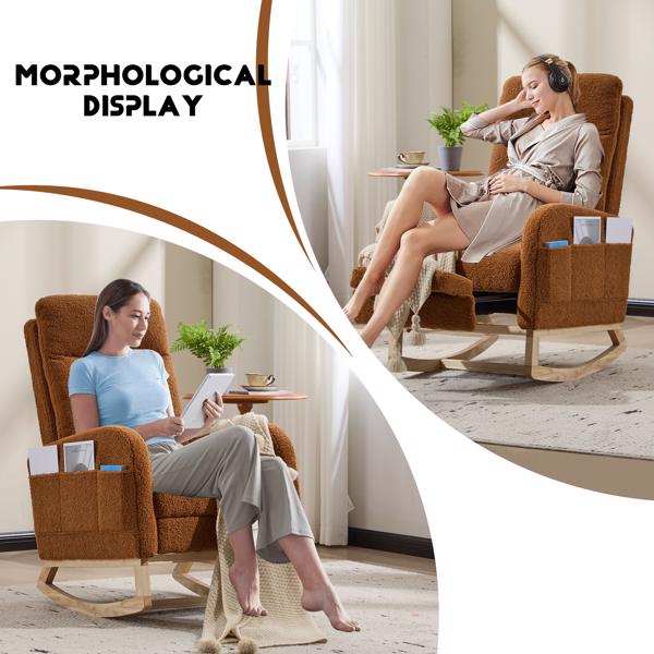 Modern Rocking Accent Chair with High Back, Soft Fabric & 300 lb Weight Capacity
