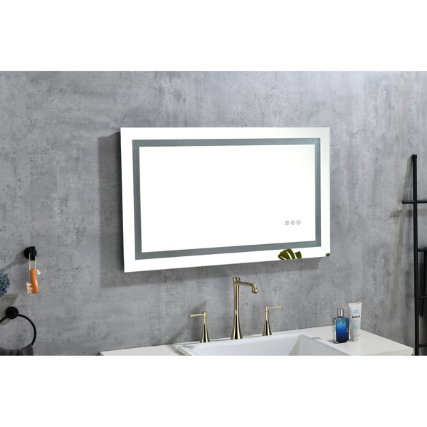 40x28" LED Bathroom Mirror with Frontlit & Backlit, Anti-Fog, Dimmable, 3 Colors