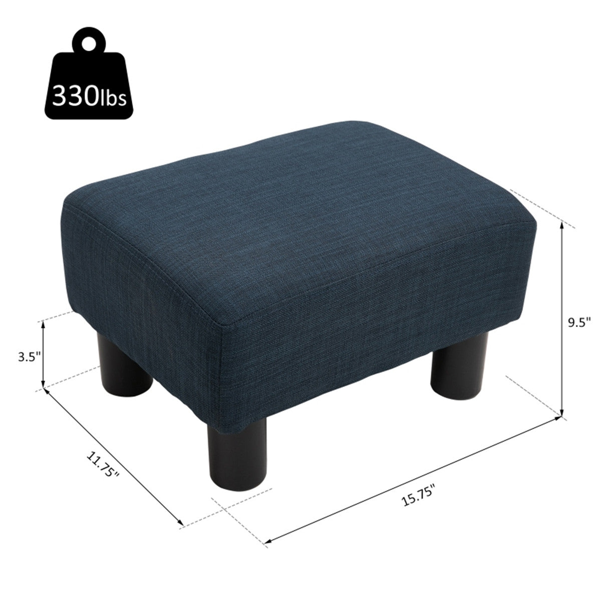 Linen Fabric Foot Rest Ottoman – Compact, Lightweight & Stylish