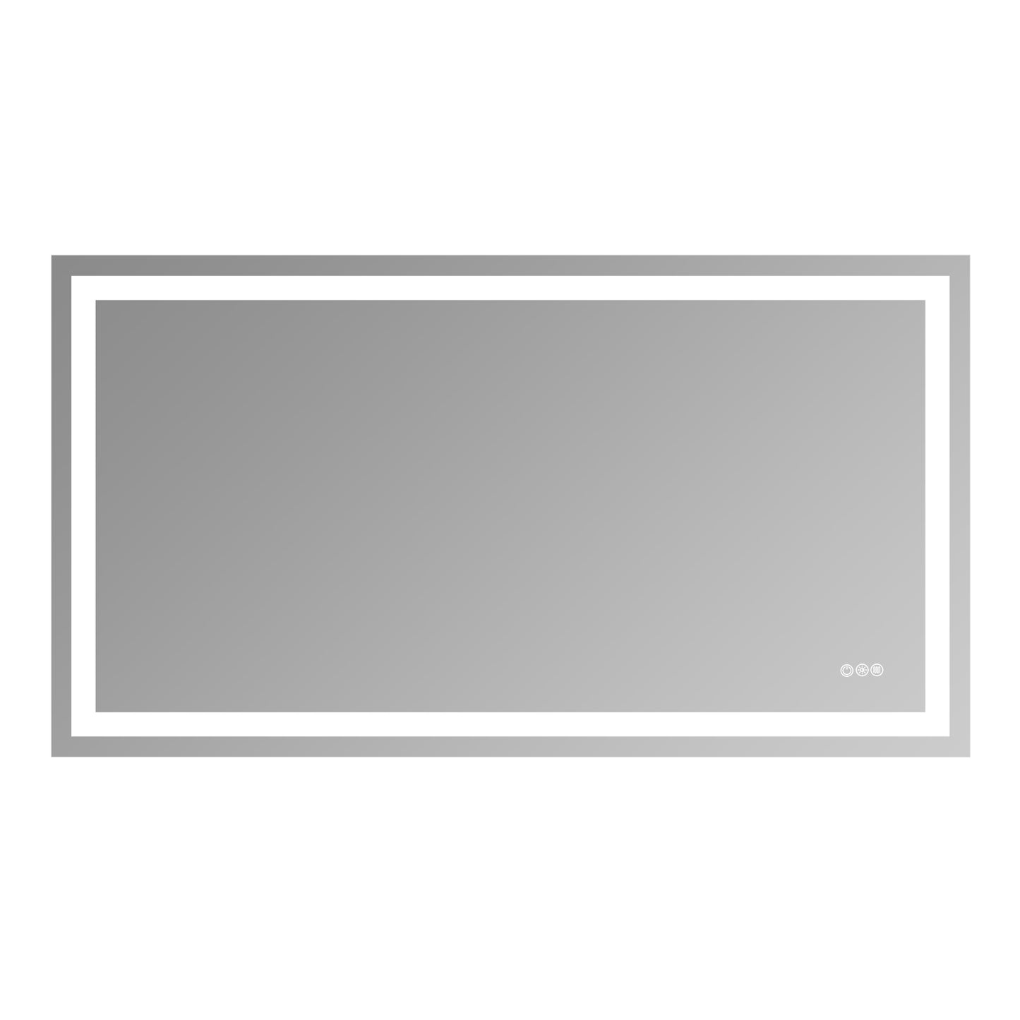 55x30 Dual LED Light Frameless Mirror – Front & Back Lighting